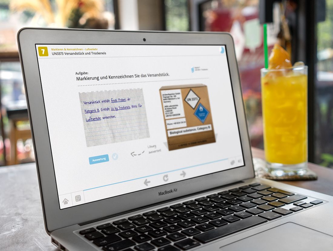 Strober & Partner Onlinetraining auf Bildschirm