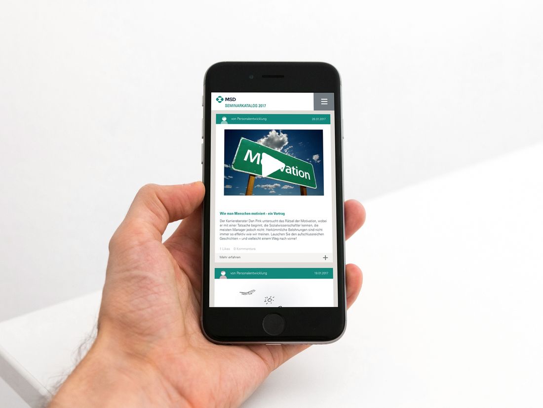 MSD Seminarkatalog auf iPhone